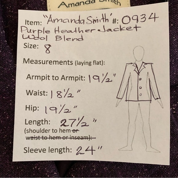 “Amanda Smith” Purple Heather Jacket size 8 - Picture 13 of 13